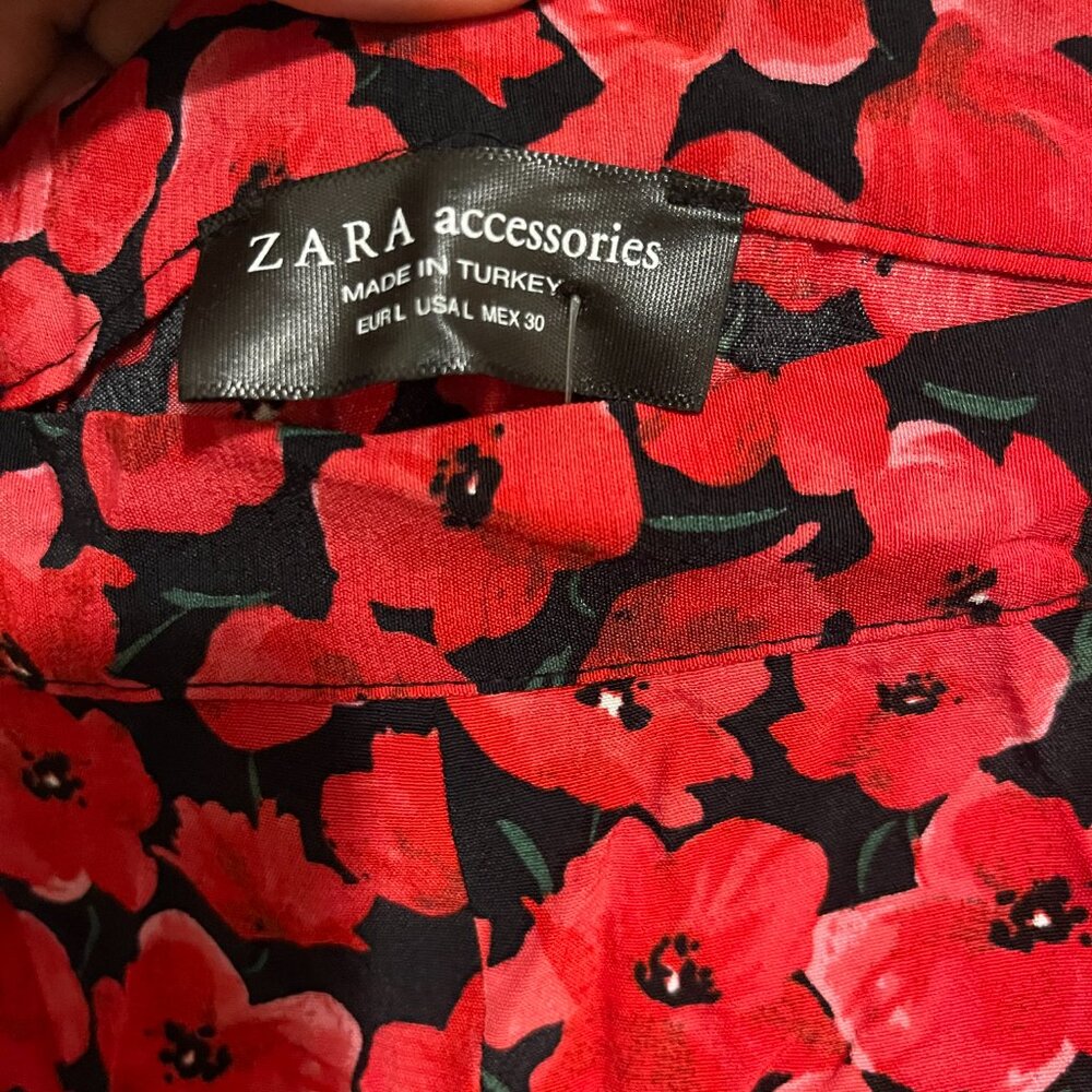 ZARA Accessories Red Floral Matching Set – Top & Skirt – Size L NWT - Picture 7 of 10